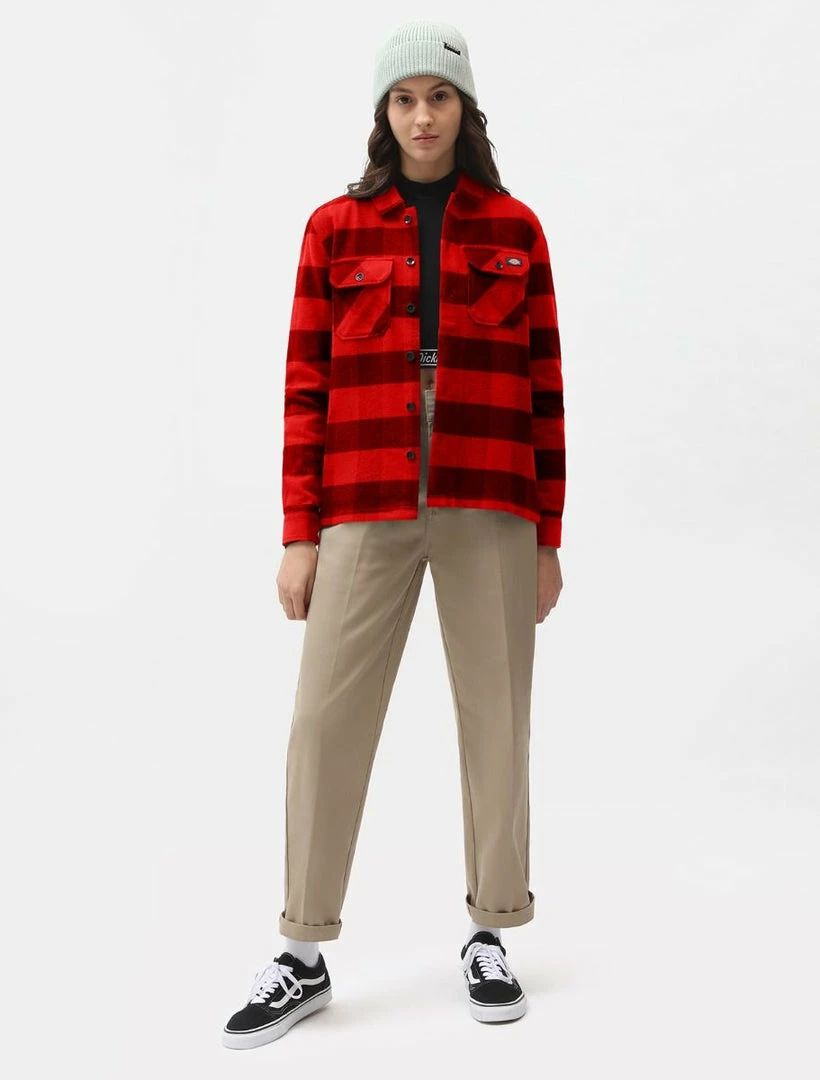 DICKIES WOMEN NEW SACRAMENTO SHIRT RED 4 DICKIES WOMEN NEW SACRAMENTO SHIRT RED