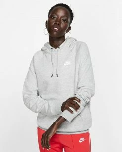 NIKE W SPORTSWEAR ESSENTIAL HOODIE GRAY