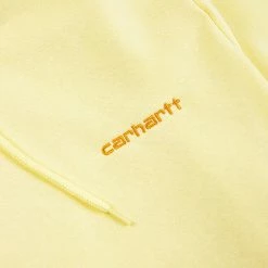 CARHARTT HOODED SCRIPT EMBROIDERY SWEAT - YELLOW