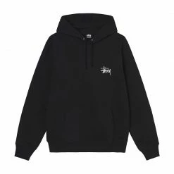 STUSSY UNISEX BASIC HOODIE - BLACK NEW ARRIVALS