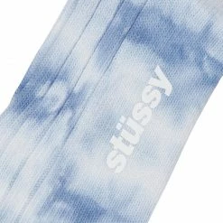 STUSSY MAN DYED RIBBED CREW SOCKS - BLUE NEW ARRIVALS