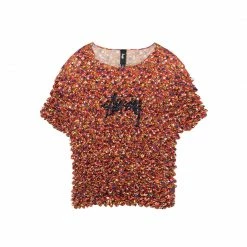 NEW ARRIVALS STUSSY WOMAN POPCORN MINI SHIRT - MULTICOLOR