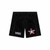 APPAREL PLEASURES BLACK PARTY ANIMAL VELOUR SHORTS