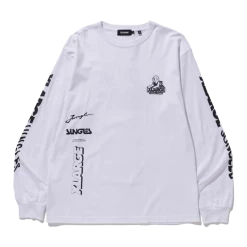 JUNGLESJUNGLES APPAREL JUNGLES JUNGLES OG XLARGE SPHINX LOGO LS TEE WHITE