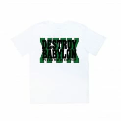 DESTROY BABYLON ANIMAL SUFFERING MUST END TEE WHITE