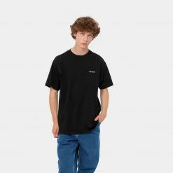 CARHARTT S/S SCRIPT EMBROIDERY T-SHIRT BLACK/WHITE NEW ARRIVALS