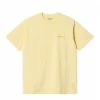 HannibalStore NEW ARRIVALS CARHARTT S/S SCRIPT EMBROIDERY T-SHIRT SOFT YELLOW/ POPSICLE
