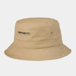 NEW ARRIVALS CARHARTT SCRIPT BUCKET HAT DUSTY H BROWN