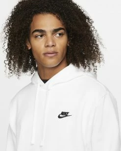 NEW ARRIVALS NIKE SPORTSWEAR CLUB FLEECE HOODIE WHITE