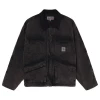 NEW ARRIVALS STUSSY WASHED CANVAS SHOP JACKET BLACK