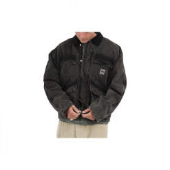 NEW ARRIVALS STUSSY WASHED CANVAS SHOP JACKET BLACK 7 NEW ARRIVALS STUSSY WASHED CANVAS SHOP JACKET BLACK