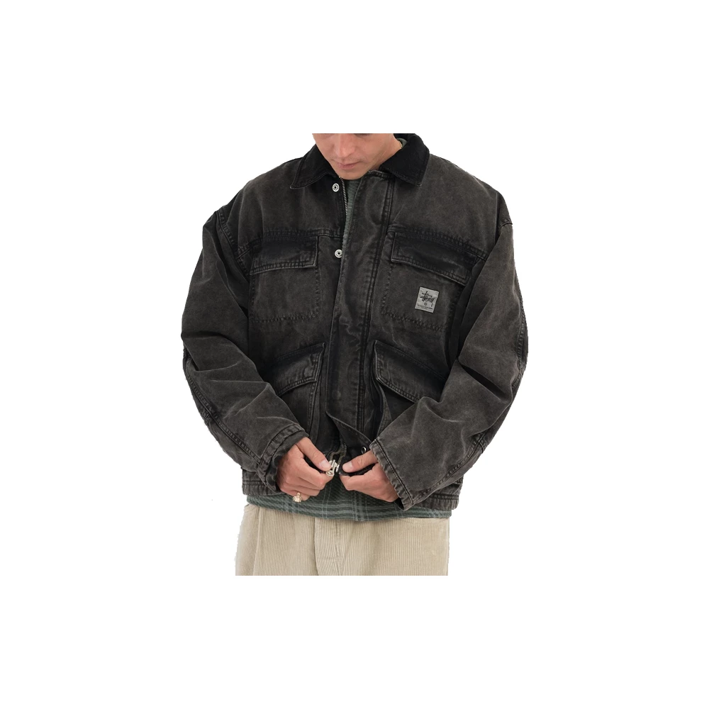 NEW ARRIVALS STUSSY WASHED CANVAS SHOP JACKET BLACK 5 NEW ARRIVALS STUSSY WASHED CANVAS SHOP JACKET BLACK